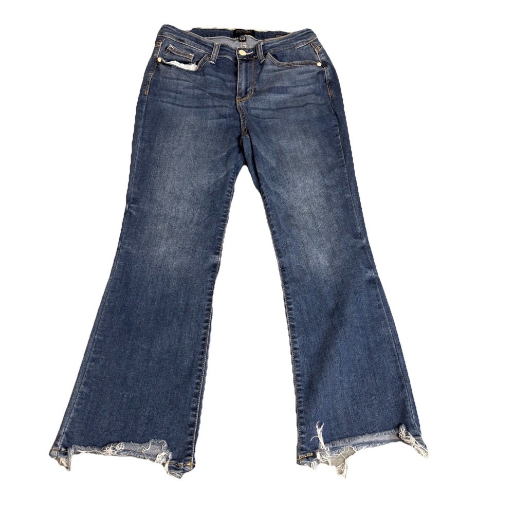 Women's Judy Blue Frayed Cropped Boot Cut Jeans Size 9/29 Stretch
